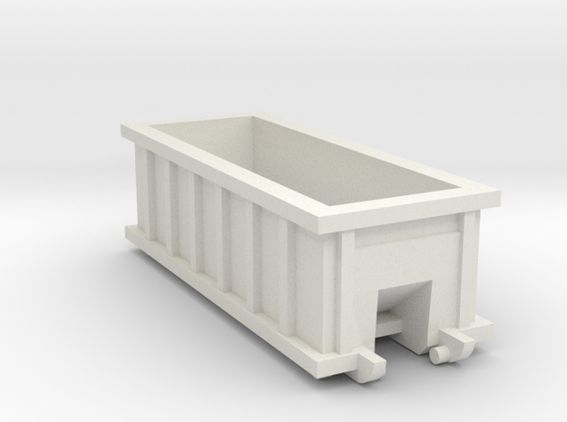 N Scale 20 FT X 8FT  Roll-off Dumpster  in White Natural Versatile Plastic