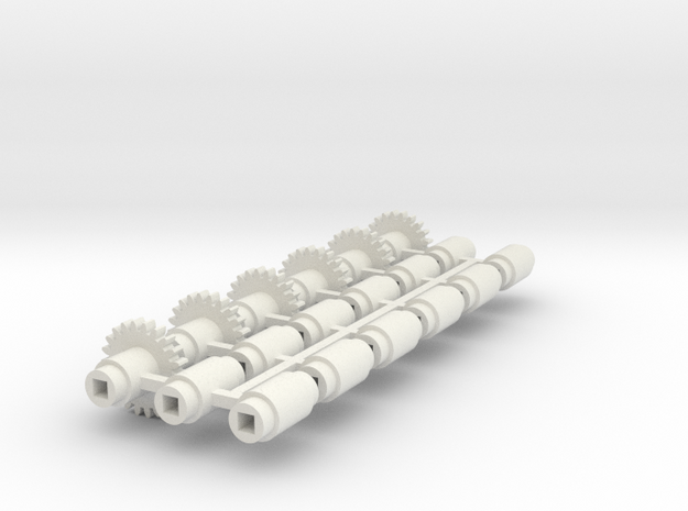 Split-frame Gears For Mainline OO locos. Block of  in White Natural Versatile Plastic