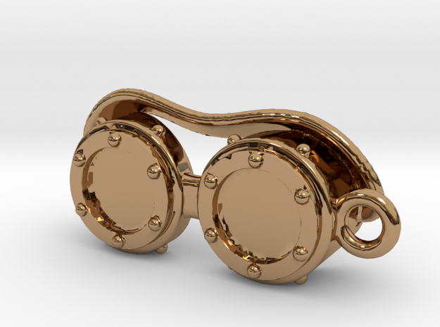 Steampunk Goggles Charm/Pendant in Polished Brass