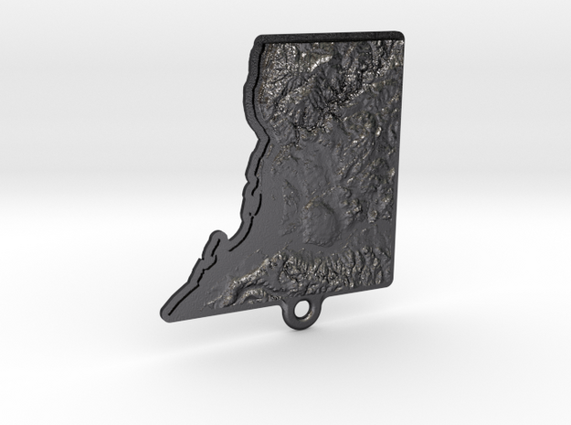Washington DC topographic key fob in Polished and Bronzed Black Steel