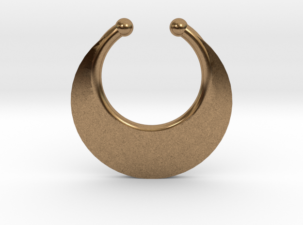Faux Septum Ring - Crescent (small) in Natural Brass