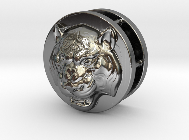 Tiger in Fine Detail Polished Silver