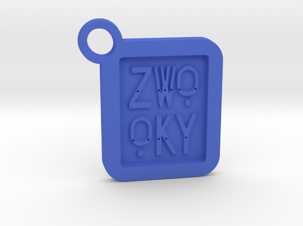 ZWOOKY Keyring LOGO 14 4cm 4mm  in Blue Processed Versatile Plastic
