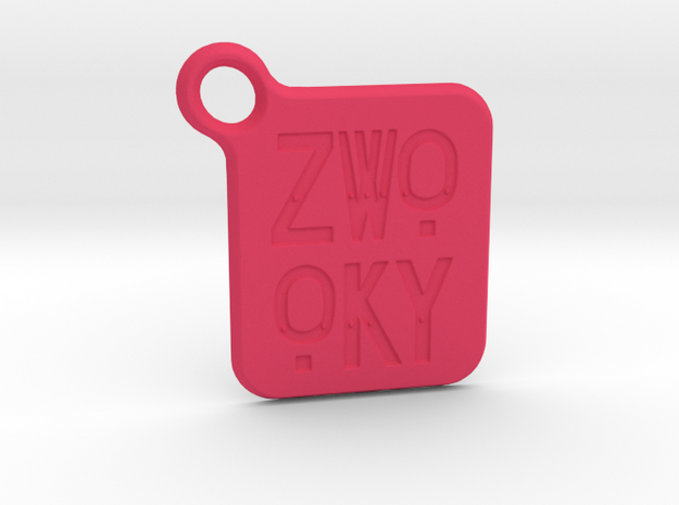 ZWOOKY Keyring LOGO 14 3cm 2mm rounded in Pink Processed Versatile Plastic