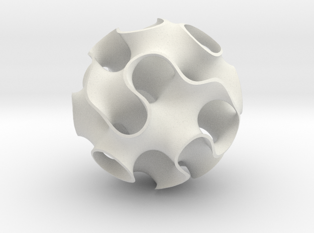 Small Gyroid in White Natural Versatile Plastic