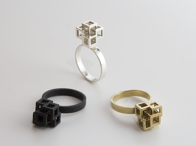 Quadro Ring - US 8 in Natural Brass