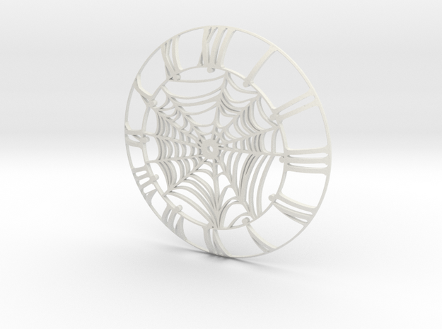 Spider's Web Clock Face in White Natural Versatile Plastic