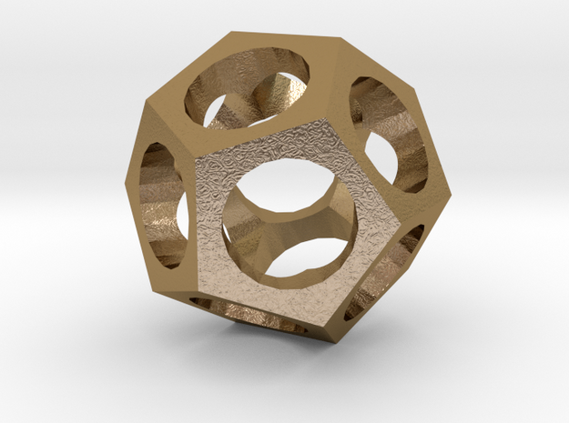 Dodecahedron in Polished Gold Steel