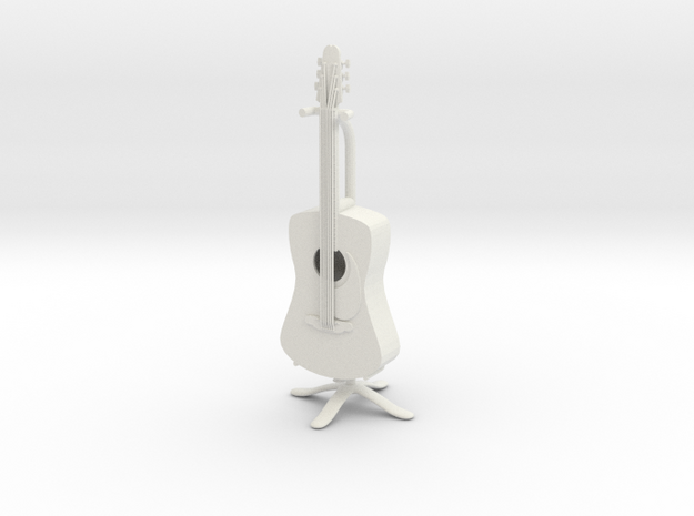 Guitar in White Natural Versatile Plastic