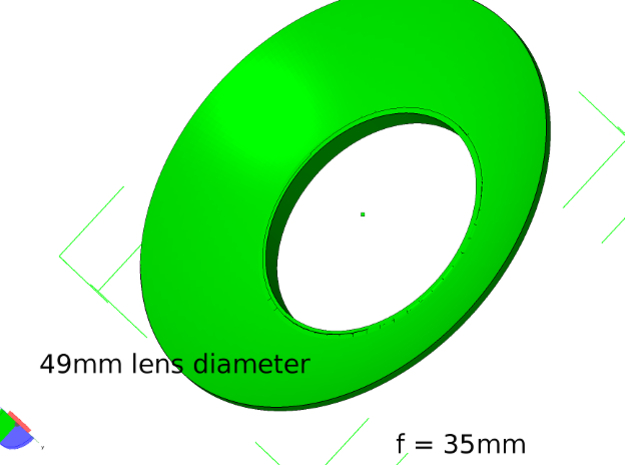 Lieberkühn Reflector 49mm lens diameter, f = 35mm  in White Natural Versatile Plastic
