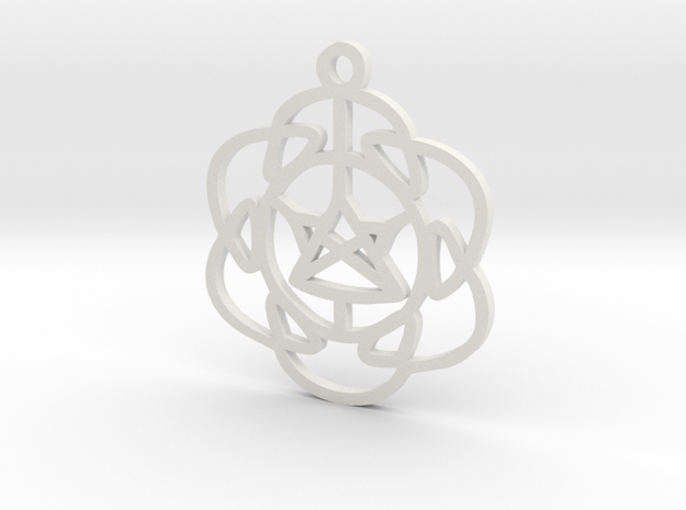 Vibrations Pendant in White Natural Versatile Plastic