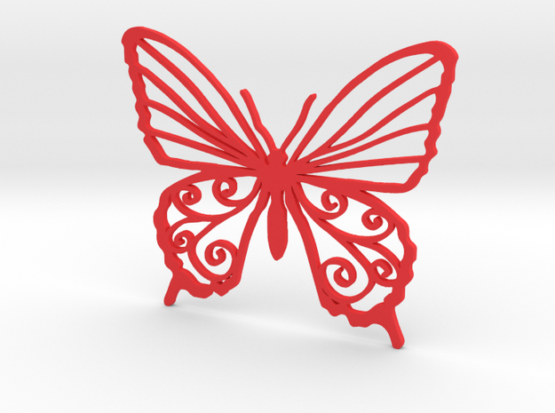 Butterfly wall stencil 7cm in Red Processed Versatile Plastic