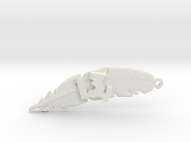 13.1 HALF MARATHON KEYCHAIN in White Natural Versatile Plastic