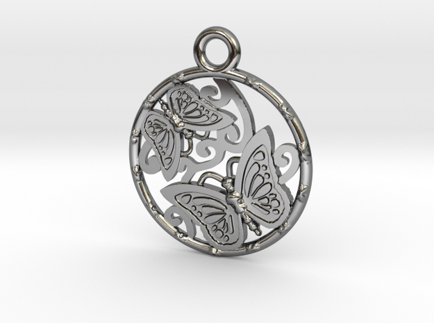 Duo butterfly in Fine Detail Polished Silver