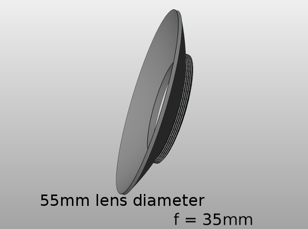Lieberkühn Reflector 55mm lens diameter, f = 35mm in White Natural Versatile Plastic