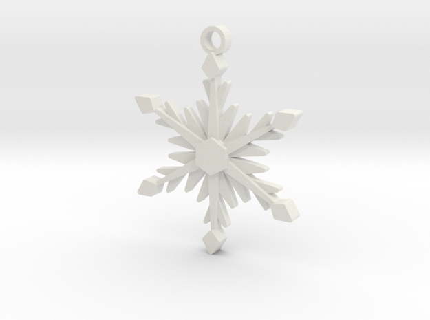 Icy Snowflake in White Natural Versatile Plastic