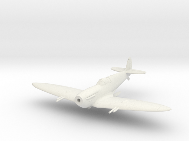 Spitfire Mk Vc Flying in White Natural Versatile Plastic: 1:144
