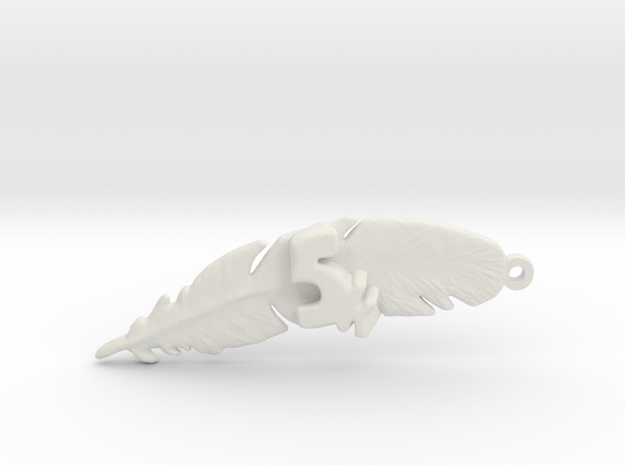 5K FEATHER RUNNERS KEYCHAIN in White Natural Versatile Plastic