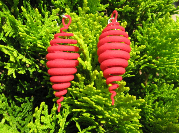 Spiral 3 Earrings in Red Processed Versatile Plastic