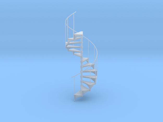 Miniature 1/1:24 Spiral Stair (Right Hand) in Tan Fine Detail Plastic