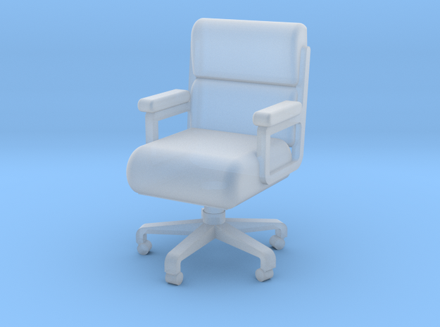 Miniature 1:48 Leather Office Chair in Tan Fine Detail Plastic