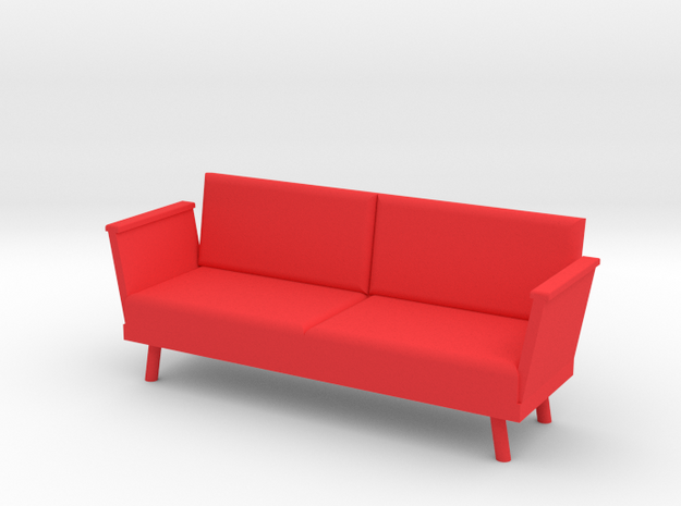 Doll Couch (1:12 scale) in Red Processed Versatile Plastic