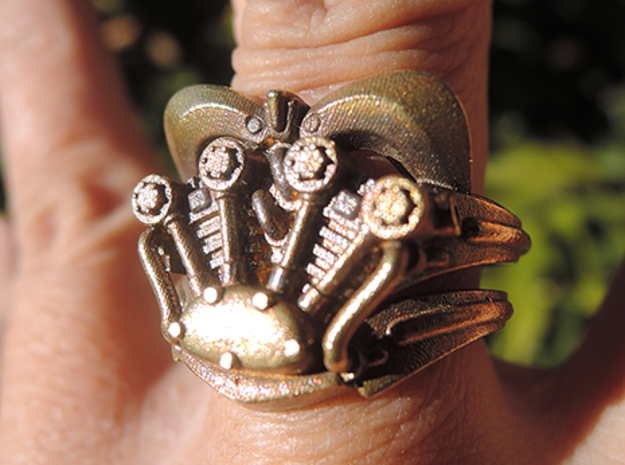 V-Twin Ring (8.5) in Natural Brass