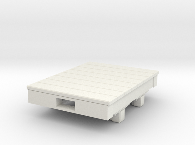 Gn15 small 4ft flat wagon in White Natural Versatile Plastic
