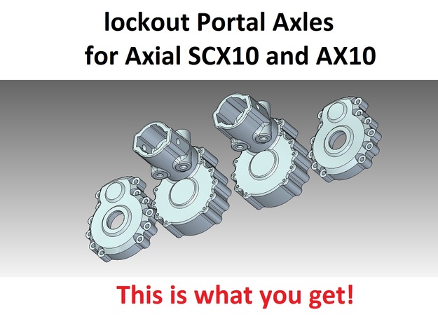 Portal Axle - Axial AX10, SCX10, lockout in White Natural Versatile Plastic