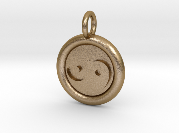Tau and Tao Unit(cm) Pendant in Polished Gold Steel
