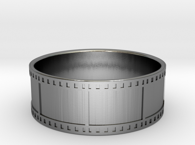 35mm Film Strip Ring - Size US 12 in Polished Silver