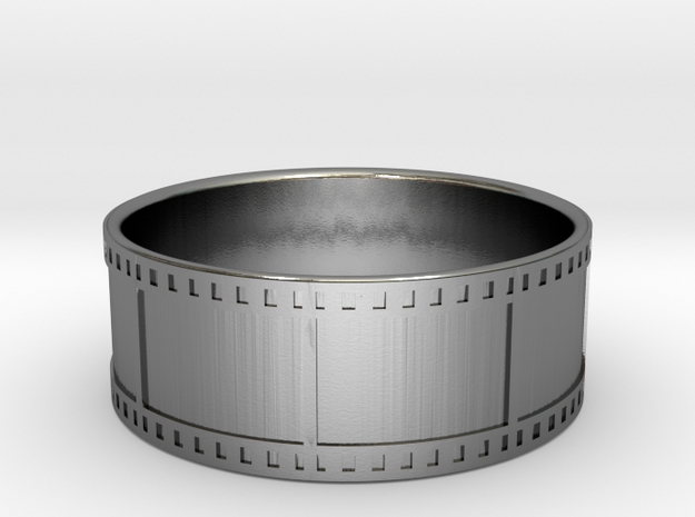 35mm Film Strip Ring - Size US 11 in Polished Silver