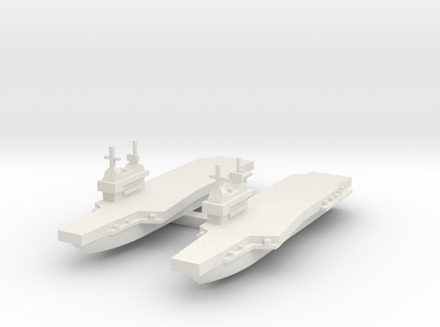 Generic aircraft carrier with angled wing X 2 in White Natural Versatile Plastic