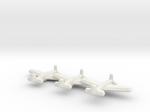 P-51A/Mustang II (Triplet) 1/900 in White Natural Versatile Plastic