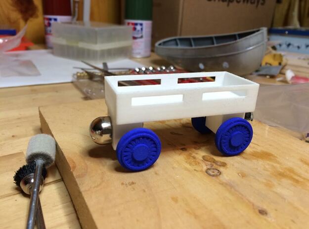  Flatbed wheels and axles compatible with Thomas t in White Natural Versatile Plastic
