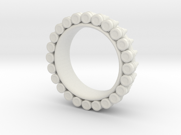 Bullet ring(size = USA 4.5-5) in White Natural Versatile Plastic