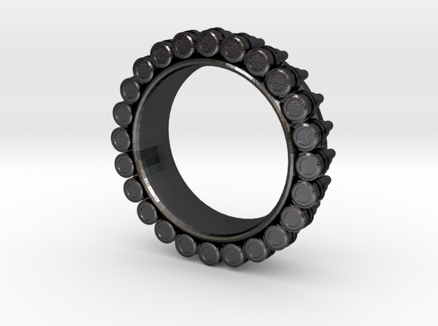 Bullet ring(size = USA 6) in Polished and Bronzed Black Steel