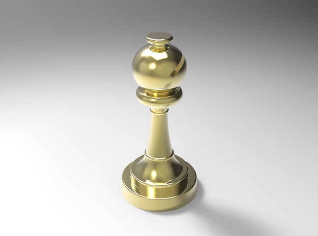 Chess Piece in Polished Brass
