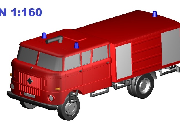W50 Feuerwehr (N, 1:160) in Tan Fine Detail Plastic