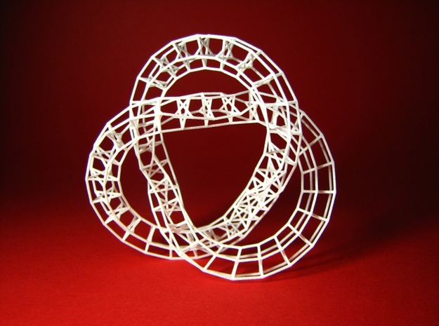 Star Trefoil Knot in White Natural Versatile Plastic