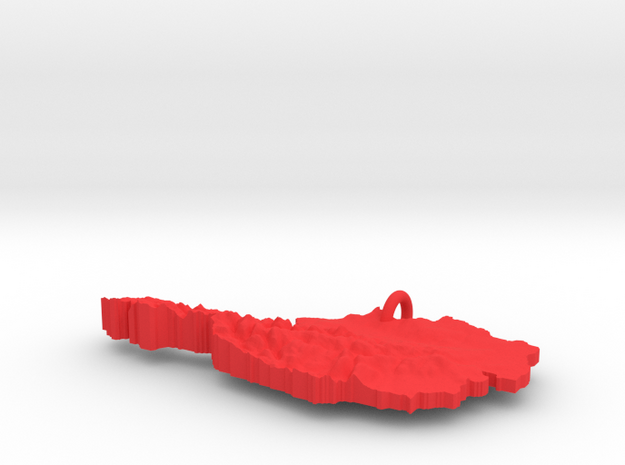 Austria Terrain Pendant in Red Processed Versatile Plastic