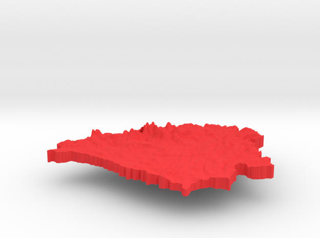 Belarus Terrain Pendant in Red Processed Versatile Plastic