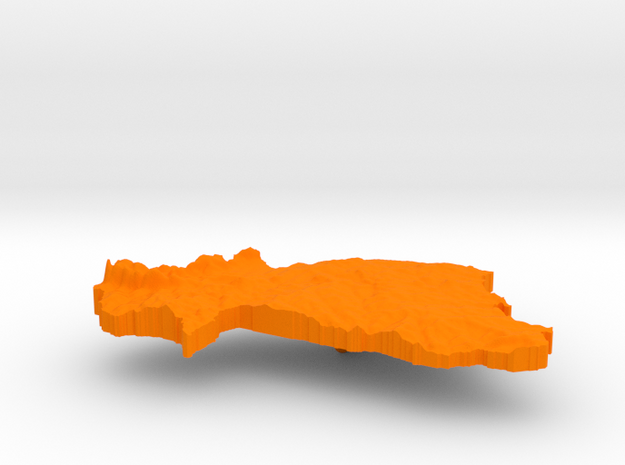 Burkina Faso Terrain Pendant in Orange Processed Versatile Plastic