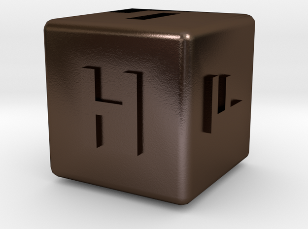 Dice118 in Polished Bronze Steel