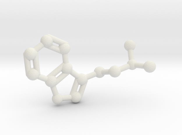 DMT (N,N-Dimethyltryptamine) Keychain Necklace in White Natural Versatile Plastic