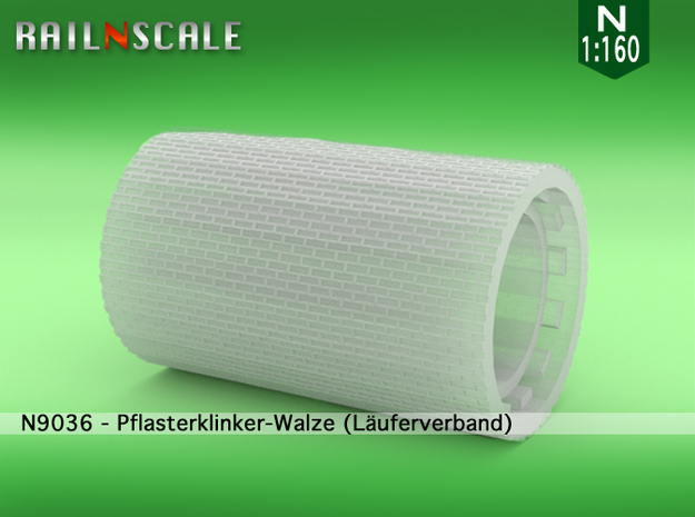 Pflasterklinker-Walze (Läuferverband - N 1:160) in Tan Fine Detail Plastic