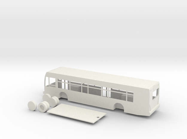 HO scale van hool a330 bus in White Natural Versatile Plastic