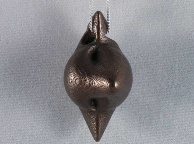 Abstract Pendant in Polished Bronze Steel