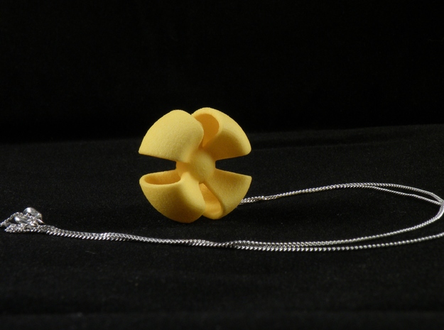 Ribbon pendant in Yellow Processed Versatile Plastic