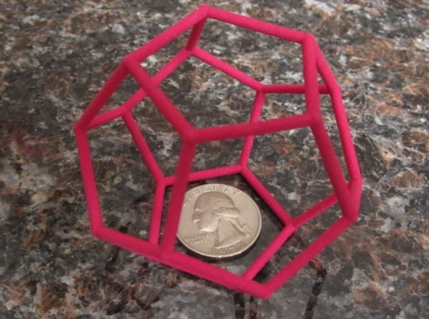 Dodecahedron (100 cc) in Pink Processed Versatile Plastic